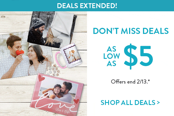 Daily Deals. Ends soon! Don't miss deals as low as $5. Offers end 2/13. See site for details. Shop all deals
