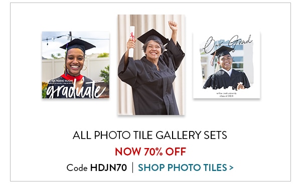 All photo tile gallery sets now 70% off. Code HDJN70. Shop Photo Tiles
