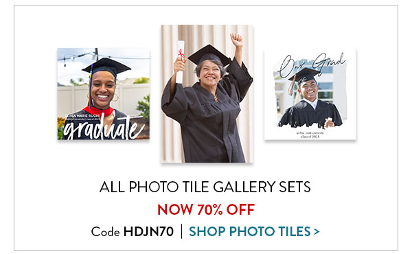 All photo tile gallery sets now 70% off. Code HDJN70. Shop Photo Tiles