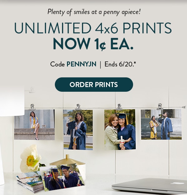 Plenty of smiles at a penny apiece! Unlimited 4 by 6 prints now one cent each. Code PENNYJN Ends 6/20. See site for details. Order Prints