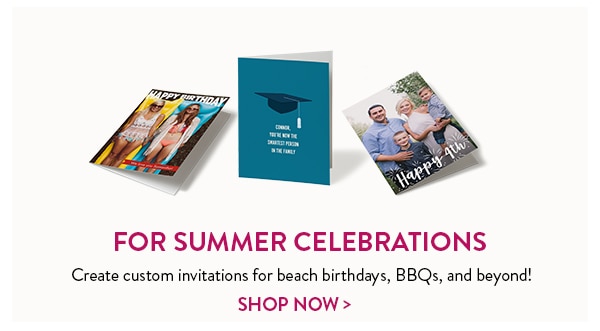 For summer celebrations. Create custom invitations for beach birthdays, BBQs and beyond! Shop now