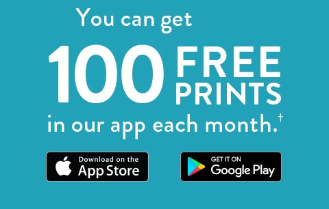 You can get 100 Free Prints in our app each month. Download on the AppStore or Get it on Google Play