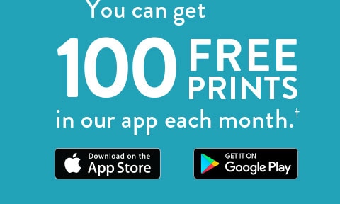 You can get 100 Free Prints in our app each month. Download on the AppStore or Get it on Google Play