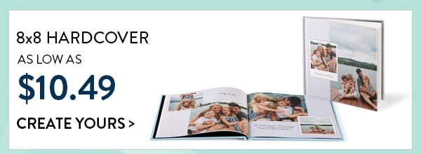 8x8 hardcover as low as $10.49. Create yours