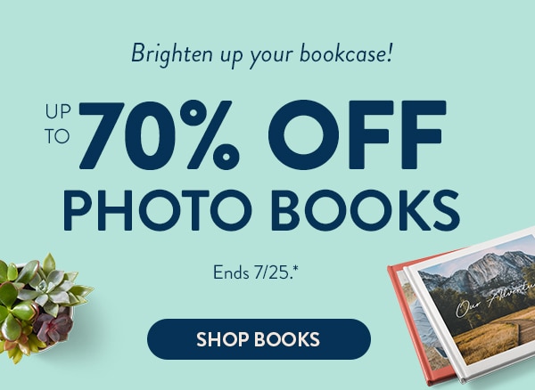Brighten up your bookcase! Up to 70% off photo books. Ends 7/25. See site for details. Shop Books