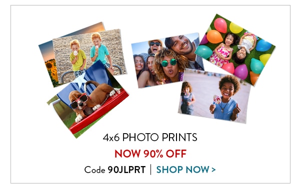 4x6 photo prints now 90% off. Code 90JLPRT. Shop now.
