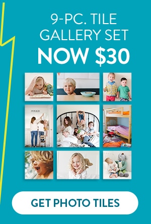 Two day flash sale! 9 piece photo tile set now $30. Get photo tiles.