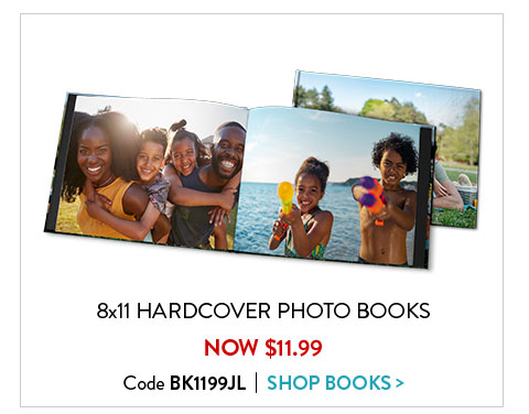 8x11 photo books now $11.99. Code BK119JL. Shop books