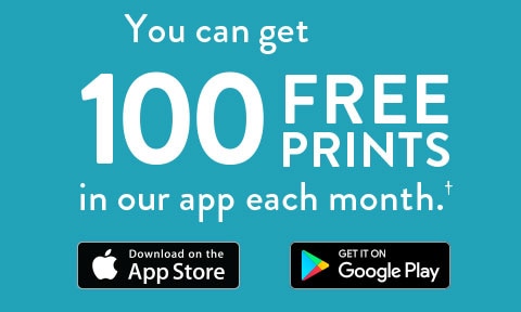 You can get 100 Free Prints in our app each month. Download on the AppStore or Get it on Google Play