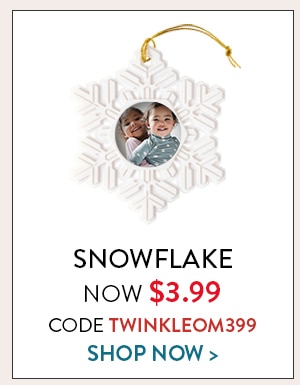 Snowflake now $3.99. Code TWINKLEOM399. Shop Now