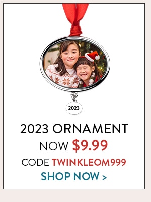 2023 Ornament now $9.99. Code TWINKLEOM999. Shop Now