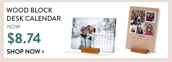 Wood block desk calendar. Now $8.74. Shop now