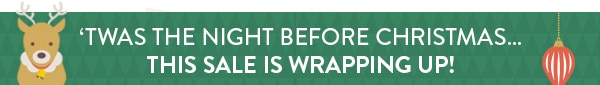 TWAS THE NIGHT BEFORE CHRISTMAS… THIS SALE IS WRAPPING UP!