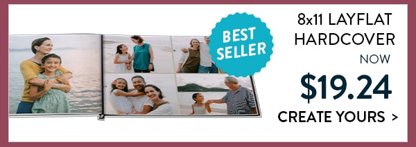 8x11 layflat hardcover. Now $19.24. Create yours