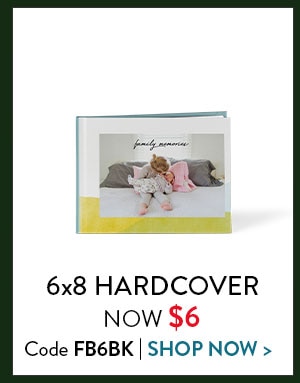 6x8 hardcover now $6. Code FB6BK. Shop now