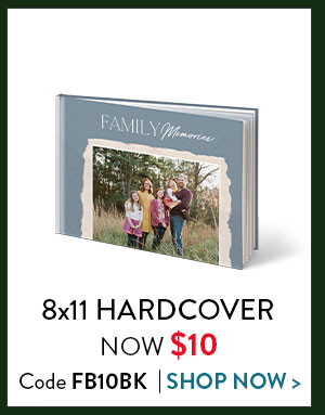 8x11 hardcover now $10. Code FB10BK. Shop now