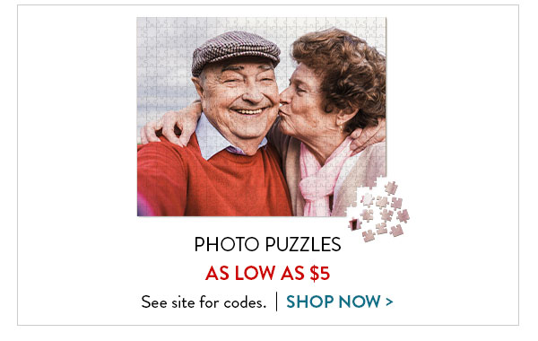 Photo puzzles as low as $5. See site for codes. Shop now.