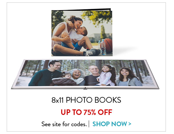 8x11 Photo books up to 75% off. See site for codes. Shop now