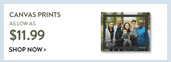 Canvas prints as low as $11.99. Shop now