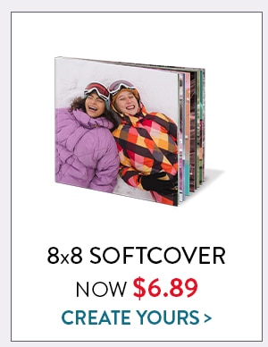 8x8 softcover now $6.89. Create yours