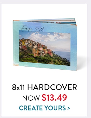 8x11 hard cover now $13.49. Create yours