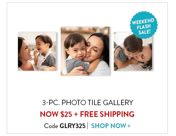 3 piece photo tile gallery. Now $25 plus free shipping. Code GLRY325. Shop now