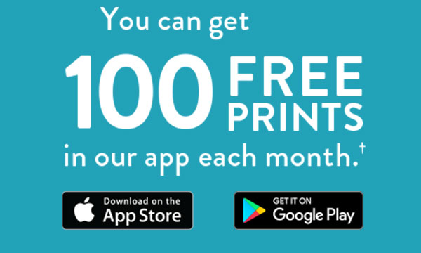 You can get 100 Free Prints in our app each month. Download on the AppStore or Get it on Google Play