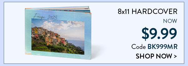8x11 hardcover now $9.99. Code BK999MR. Shop now