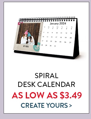 Spiral Desk Calendar as low as $3.49. Create yours