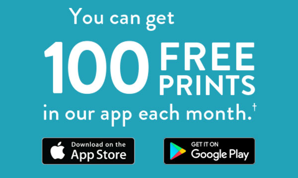 You can get 100 Free Prints in our app each month. Download on the AppStore or Get it on Google Play