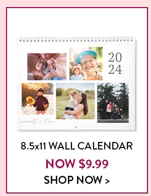 8.5x11 wall calendar now $9.99. Shop now