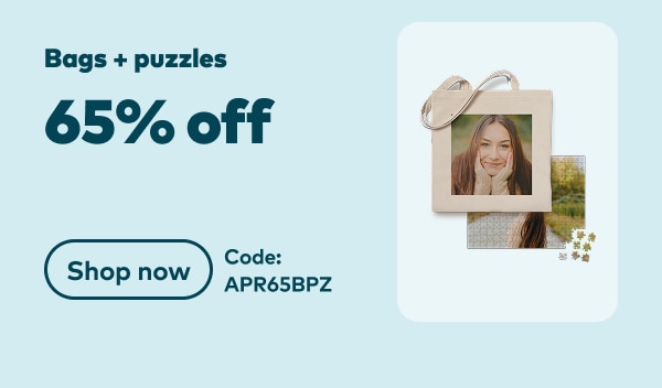 Bags and puzzles 65% off. Code: APR65BPZ. Shop now.