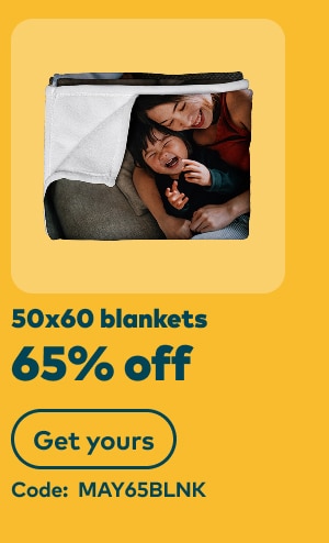 50x60 blankets 65% off. Code: MAY65BLNK. Get yours.