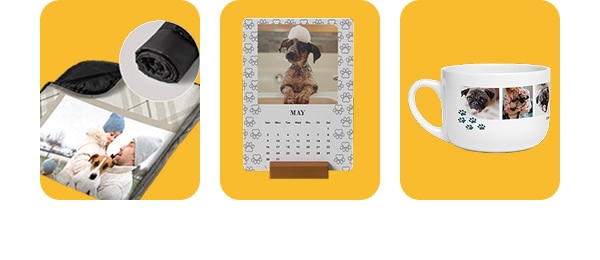 Gifts for pet dads, like mugs and calendars